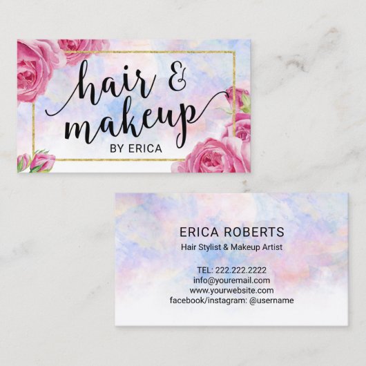 Makeup Artist & Hair Salon Aquädukte Visitenkarte (Vorne/Hinten)