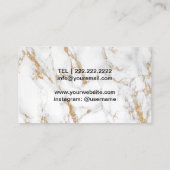 Makeup Artist Hair Salon Beauty Logo Trendy Marmor Visitenkarte (Rückseite)