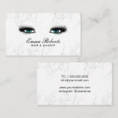 Makeup Artist Hair Salon Blue Eyes Morden Marmor Visitenkarte (Vorne/Hinten)