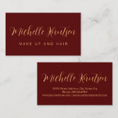 Makeup Artist Hair Salon Business Card Visitenkarte (Vorne/Hinten)