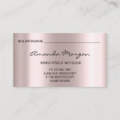 Makeup Artist Hair Salon Eyelash Extension Rose Visitenkarte (Rückseite)