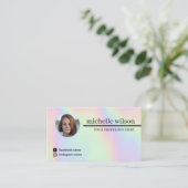 Makeup Artist Hair Salon Holographic Foto Visitenkarte (Stehend Vorderseite)