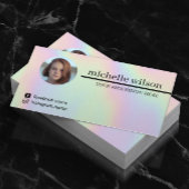 Makeup Artist Hair Salon Holographic Foto Visitenkarte