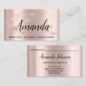 Makeup Artist Hair Salon Lash Event Blogger Rose Visitenkarte (Vorne/Hinten)