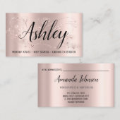 Makeup Artist Hair Salon Lash Event Blogger Rose Visitenkarte (Vorne/Hinten)