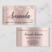 Makeup Artist Hair Salon Lash Event Blogger Rose Visitenkarte (Vorne/Hinten)