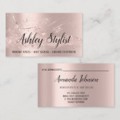 Makeup Artist Hair Salon Lash Event Plan VIP Visitenkarte (Vorne/Hinten)