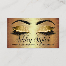 Makeup Artist Hair Salon Lash Extension Gold Lux Visitenkarte