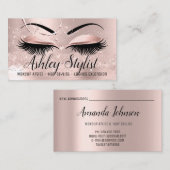 Makeup Artist Hair Salon Lash Extension Rose Brow Visitenkarte (Vorne/Hinten)