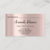 Makeup Artist Hair Salon Lash Extension Rose Visitenkarte (Rückseite)