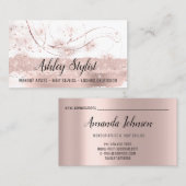 Makeup Artist Hair Salon Lash Extension Rose Whit Visitenkarte (Vorne/Hinten)