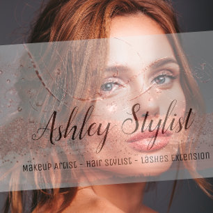 Makeup Artist Hair Salon Lash Extension Silver Visitenkarte