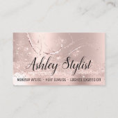 Makeup Artist Hair Salon Lash Extensions Rose Visitenkarte (Vorderseite)