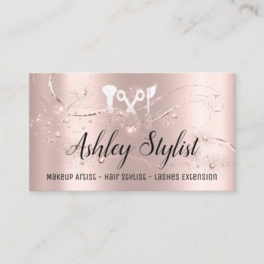 Makeup Artist Hair Salon Lash Logo Blogger Rose Visitenkarte (Vorderseite)