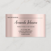 Makeup Artist Hair Salon Lash Logo Blogger Rose Visitenkarte (Rückseite)