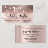 Makeup Artist Hair Salon Lash Logo Eyelash Rose Visitenkarte (Vorne/Hinten)