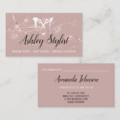 Makeup Artist Hair Salon Lash Scheren Rose Visitenkarte (Vorne/Hinten)