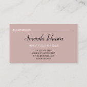 Makeup Artist Hair Salon Lash Scheren Rose Visitenkarte (Rückseite)