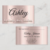 Makeup Artist Hair Salon Lashes Rosa Glitzer Visitenkarte (Vorne/Hinten)