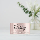 Makeup Artist Hair Salon Lashes Rosa Glitzer Visitenkarte (Stehend Vorderseite)