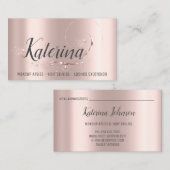 Makeup Artist Hair Salon Lashes Rosenstück Visitenkarte (Vorne/Hinten)
