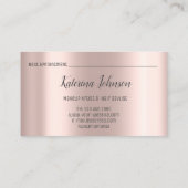 Makeup Artist Hair Salon Lashes Rosenstück Visitenkarte (Rückseite)