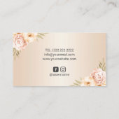 Makeup Artist Hair Salon Luxury Elfenbein Gold Flo Visitenkarte (Rückseite)