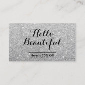 Makeup Artist Hair Salon Moderne Silver Referenz Empfehlungskarte (Vorderseite)