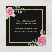 Makeup Artist Hair Salon Moderner Blumenmarkt Quadratische Visitenkarte (Rückseite)