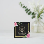 Makeup Artist Hair Salon Moderner Blumenmarkt Quadratische Visitenkarte (Stehend Vorderseite)