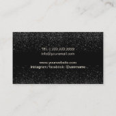 Makeup Artist Hair Salon Moderner Schwarzer Glitze Visitenkarte (Rückseite)