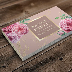 Makeup Artist Hair Salon Rosa Rose Gold Visitenkarte