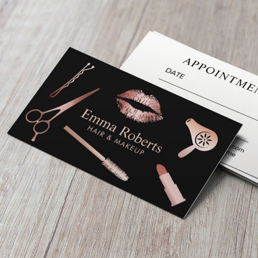Makeup Artist & Hair Salon Rose Goldenes Jahr Terminkarte
