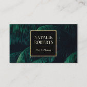 Makeup Artist Hair Salon Tropical Palm Blätter Terminkarte (Vorderseite)