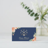 Makeup Artist Hair Salon Vintag Bläsernavy Blue Visitenkarte (Stehend Vorderseite)