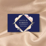 Makeup Artist Hair Salon Vintag Bläsernavy Blue Visitenkarte<br><div class="desc">Makeup Artist Hair Salon Vintag florale Navy Blue Business Cards.</div>