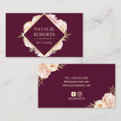 Makeup Artist Hair Salon Vintage Blumenburg Visitenkarte (Vorne/Hinten)