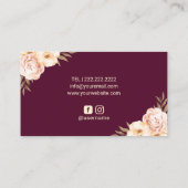 Makeup Artist Hair Salon Vintage Blumenburg Visitenkarte (Rückseite)