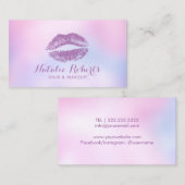 Makeup Artist Hair Salon Wasserfarbe Pink Ombre Visitenkarte (Vorne/Hinten)
