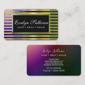 Makeup Artist Hair Skin Nails Pflege Grünstreifen Visitenkarte (Vorne/Hinten)