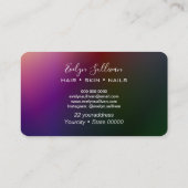 Makeup Artist Hair Skin Nails Pflege Grünstreifen  Visitenkarte (Rückseite)