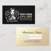 Makeup Artist Hair Stylist Beauty Salon Lash Brows Empfehlungskarte (Vorne/Hinten)