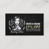 Makeup Artist Hair Stylist Beauty Salon Lash Brows Empfehlungskarte (Vorderseite)