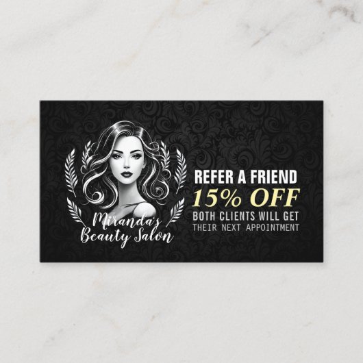 Makeup Artist Hair Stylist Beauty Salon Lash Brows Empfehlungskarte (Vorderseite)