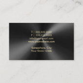 Makeup Artist Hair Stylist Black & Gold Metallic Visitenkarte (Rückseite)
