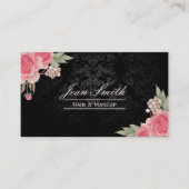 Makeup Artist Hair Stylist Elegantes Flora Damasku Visitenkarte (Vorderseite)