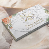 Makeup Artist Hair Stylist Floral Trendy Marmor Visitenkarte