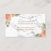 Makeup Artist Hair Stylist Floral Trendy Marmor Visitenkarte (Rückseite)