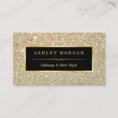 Makeup Artist Hair Stylist Funky Gold Glitzer Visitenkarte (Vorderseite)