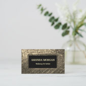 Makeup Artist Hair Stylist Funky Gold Visitenkarte (Stehend Vorderseite)